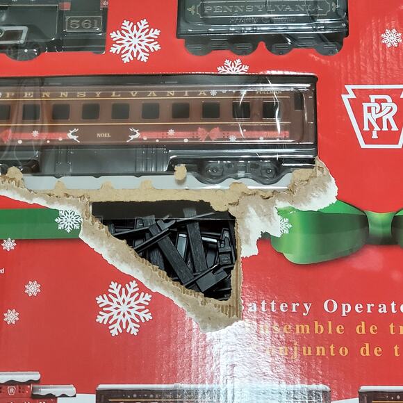 Lionel 37-Piece Christmas Holiday Battery Operated Train Set, Pennsylvania Flyer - Picture 4 of 16